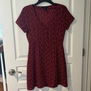 Medium Red with White Polka Dots Mini Dress, Forever 21